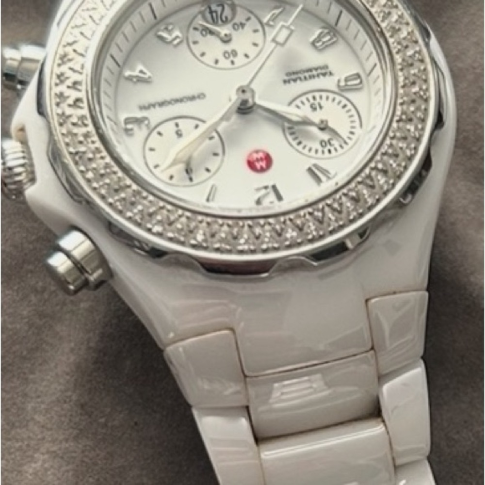 Michele White with Diamonds Women's Watch - Picture 7 of 8